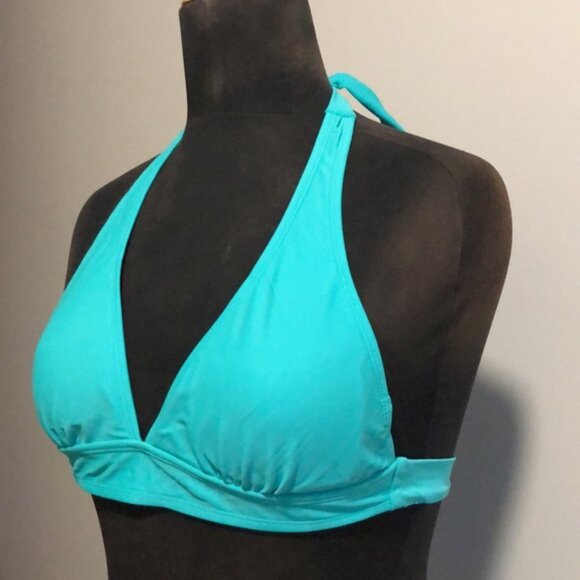 Aqua Halter Style Bikini Top/Swim Top - Picture 2 of 5